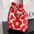 thumbnail image 3 of Bolsos de mano para mujer, diseño de flores, bolso de muñeca tejido, gran capacidad, suave para el trabajo (rojo) Ndcxsfigh Para Estrenar, 3 of 8