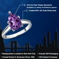 thumbnail image 2 of Gem Stone King 10K White Gold Purple Amethyst Engagement Ring for Women | 1.73 Cttw | Pear Shape 10X7MM | Gemstone February Birthstone | Size 9, 2 of 6