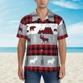 thumbnail image 2 of Pofeuu Buffalo Plaid Forest Print Hawaiian Shirt for Men Sleeves Casual Button Down Summer Beach Dress Shirts T-Shirts,Large, 2 of 7