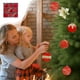 thumbnail image 1 of Adornos navideños, regalos navideños, bolas navideñas flocadas de 8 cm, bolas colgantes de plástico con purpurina, juego de nueve bolas decorativas para árbol de Navidad., 1 of 6