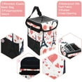 thumbnail image 2 of Eiffel Tower Foldable Car Trash Bin with Lid, Leak-proof Mini Trash Can for Car, Hanging Storage Bag Included, 2 of 6