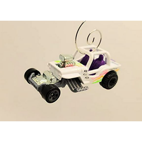 1942 Willys MB Drag Car Christmas Ornament 1:64 White