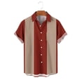 thumbnail image 4 of VSSSJ Men's Bowling Shirt Casual Short Sleeve Button Down Shirts Striped Color Block Vintage Summer Vacation Beach Collared Shirts Multicolor XXXL, 4 of 6