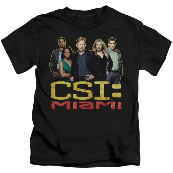 Csi Miami The Cast In Black Youth 18/1 T-Shirt Black