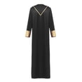 thumbnail image 4 of DayScoop Men's Halloween Black Pastor Robe with Gold Trim Cross Pattern Religious Priest Cosplay Outfit for Theme Costume Party, 4 of 5