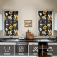 thumbnail image 2 of Vintage the Small Daisy Sunflower Is Black Tier Kitchen Curtains for Bathroom Living Rod Pocket Window Drapes 28"x39" 2 Panels Window Treatment Tiers, 2 of 4