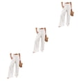 thumbnail image 4 of Pantalones Largo Sonducket Mujer Casual Pierna Ancha Estiramiento De Moda Para Salón Streetwear Blanco XXXL, 4 of 6