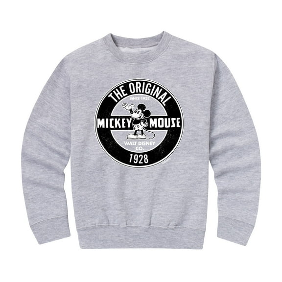 Mickey & Friends - Mickey Mouse Original Badge - Toddler And Youth Crewneck Fleece Sweatshirt