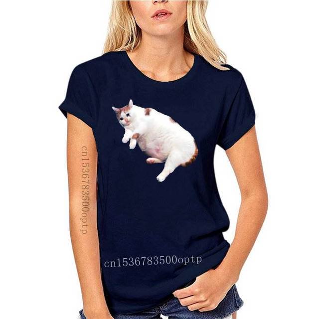 New Cat T Shirt Sad Fat Cat Overweight Funny Meme Xd Dank