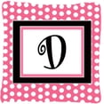thumbnail image 4 of Carolines Treasures CJ1001-UPW1414 Letter U Initial Monogram - Pink Black Polka Dots Indoor & Outdoor Fabric Decorative Pillow, 4 of 7
