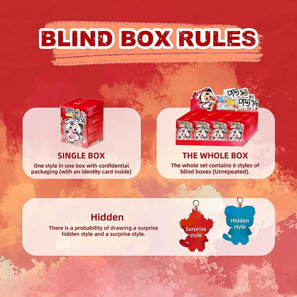 Baby Three Plush Blind Box, Baby Three Plush Figure Toys 1PC (1 of 10 Possible Styles) Cats and Dogs Series Blind Box Plush Collectible Keychain & Bag Charm Birthday Gifts 5.5 in