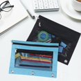 thumbnail image 4 of 3 Ring Binder Pencil Pouchs, Zippered Pencil Pouch Double Pocket Pencil Pouch 3 Ring with Clear Window, 4 of 5