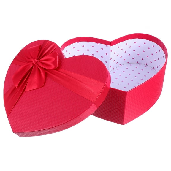 SOPOTUTU Valentine Container with Lid Heart Shape Box Gift Storage Red 1Pack