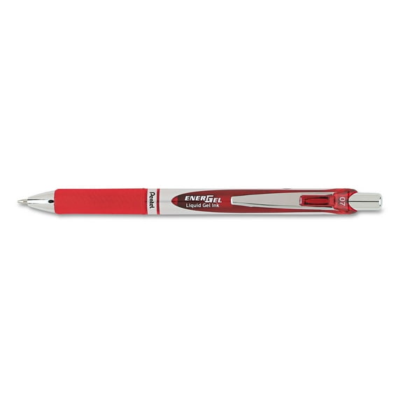 Pentel EnerGel RTX Gel Pen (0.7mm) Medium Metal Tip, Red Ink