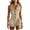 Beige, variant on Sleeveless Romper for Women Collared V Neck Button down Jumpsuits Dressy Casual Shorts with Pockets