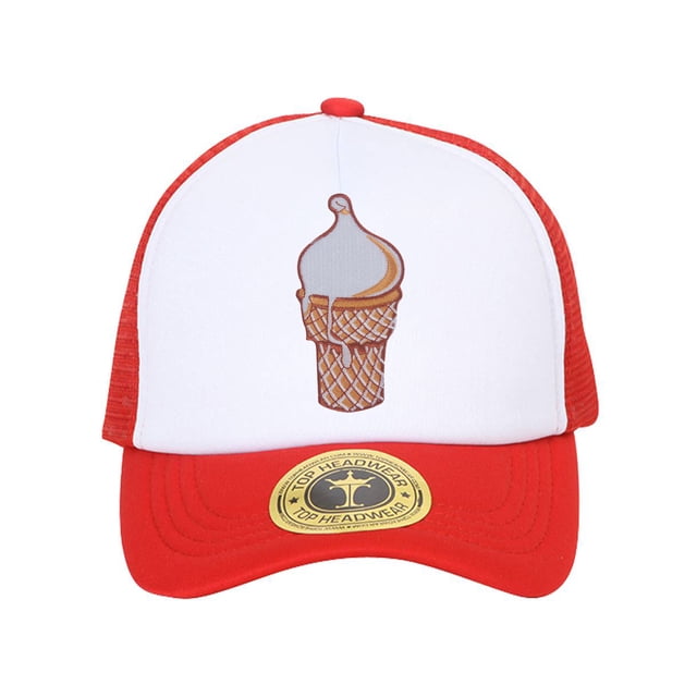 Gravity Threads Ice Cream Cone Patch Trucker Hat - Red/White