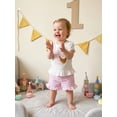 thumbnail image 3 of BemeyourBBs Baby Girl 1st Birthday Outfits One Years Old Birthday Clothes Chick Number Embroidery Short Sleeve Ruffle Shirt Tops and Plaid Shorts Set Summer Clothing, 3 of 9
