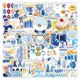 thumbnail image 1 of Paquete de pegatinas de vinilo de Hanukkah, 50 unidades, menorah colorida, drei, 1 of 2