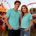 thumbnail image 5 of CONZONE Carnival Men's T-Shirts Short Sleeve T Shirts for Men Casual Crew Neck Striped Lightweight Tees Soft Cozy Athletic Tops, 5 of 8