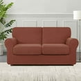 thumbnail image 6 of Subrtex 5-Piece Stretch Sofa Slipcover Sets with 2 Backrest Cushion Covers and 2 Seat Cushion Covers (Loveseat, Brick), 6 of 8