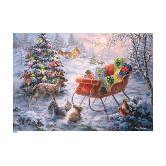 Korsch Advent - Santa's Sleigh - 8"H x 11.5"W x .1"D