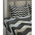 thumbnail image 2 of Ambesonne Grunge Fitted & Top Sheet Set with Shams, Retro Art Black Chevron, Multicolor, 2 of 4