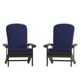 thumbnail image 5 of Flash Furniture Charlestown Set of 2 All-Weather Poly Resin Wood Adirondack Chairs in Slate Gray with Blue Cushions for Deck, Porch, and Patio, 5 of 14