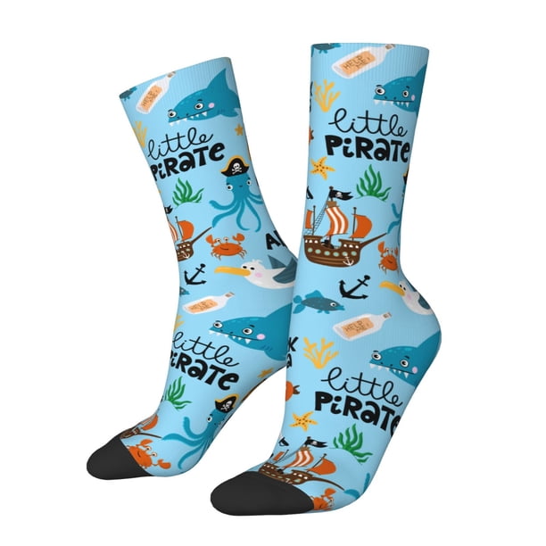 Balery Animal Pirate Calcetas Largas con Estampado para Hombre y Mujer – Suaves y Transpirables, Talla Única (US 5-11)