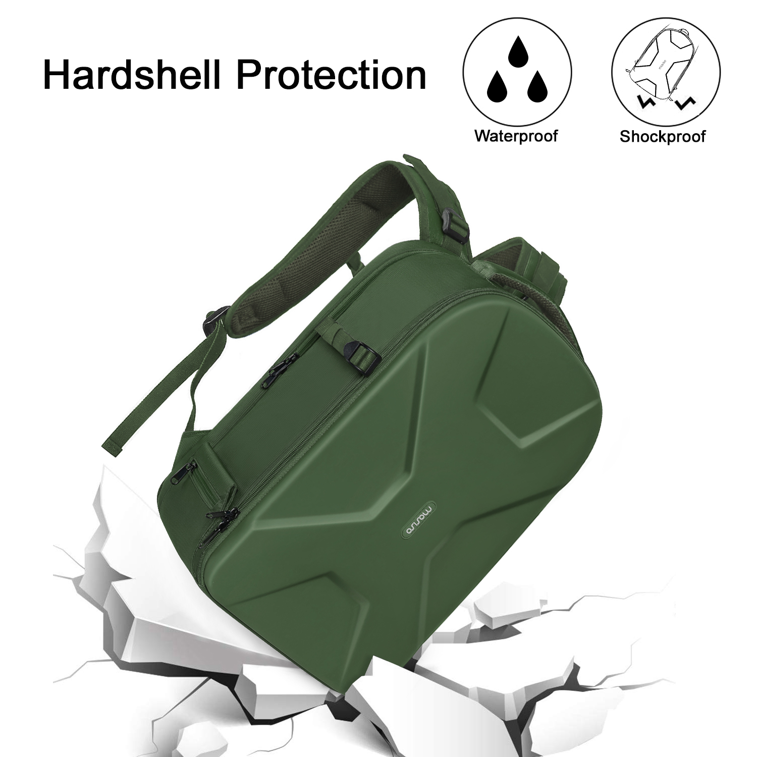 Mosiso Camera Backpack for Canon/Nikon/Sony/DJI Mavic Drone, DSLR/SLR/Mirrorless Photography Camera Bag Waterproof Hardshell Protective Case with Tripod Holder&Laptop Compartment, Army Green - image 4 of 8