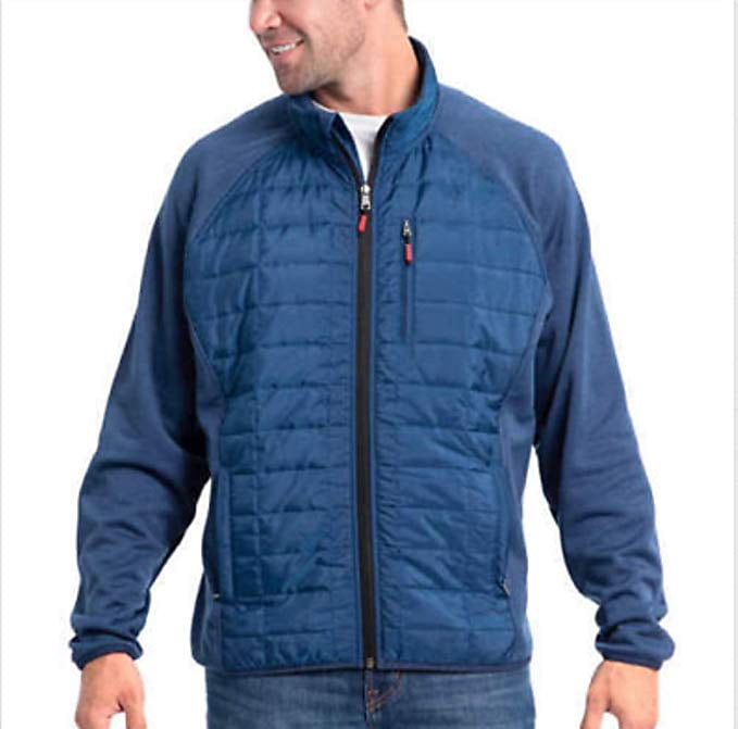 Orvis Orvis Men's Mixed Media Full Zipper Quilted Jacket True Blue