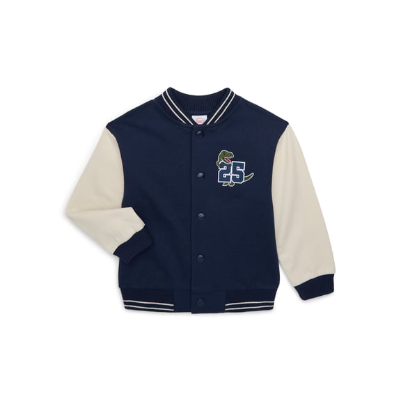 Wonder Nation Toddler Boys Dino Varsity Bomber Jacket, Sizes 12M-5T