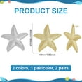 thumbnail image 2 of 2 Pairs Starfish Earrings Studs for Women 1.9" Beach Earring Sea Star Stud Boho Starfish Studs Summer Statement Earrings for Women Summer Ocean Beachy Jewelry Gold/Platinum Mixed Color, 2 of 5