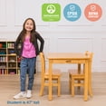 thumbnail image 6 of ECR4Kids 24in Square Hardwood Table with 24in Legs and Two 14in Chairs, Honey, 3-Piece, 6 of 9
