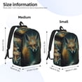 thumbnail image 2 of Disketp Vintage Pattern Fox print Canvas Backpack Lightweight Travel Daypack Student Rucksack Laptop Backpack-, 2 of 5