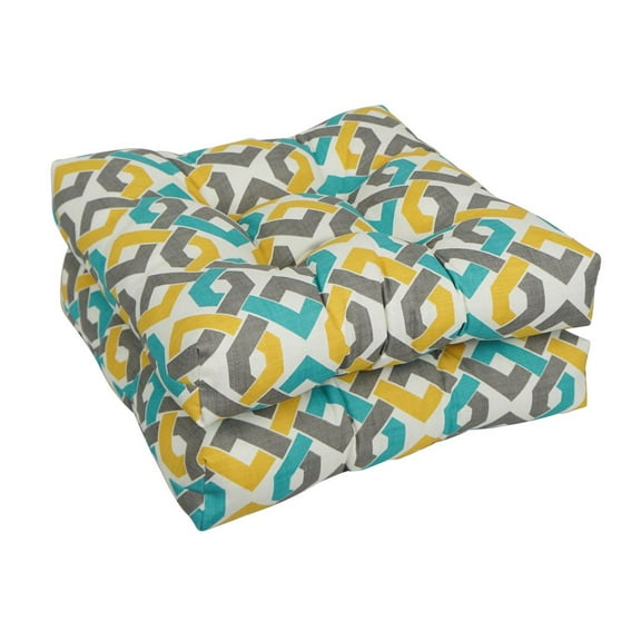 Blazing Needles 19-inch Squared Polyester Outdoor Tufted Dining Chair Cushion