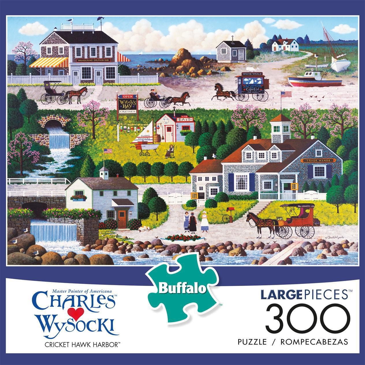 Buffalo Games - Charles Wysocki - Cricket Hawk Harbor - 300 Piece Jigsaw Puzzle