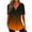 Orange, variant on Womens Tops Short Sleeve Ladies Tops Gradient Color Graphic Tee V-Neck Zipper Tunic Shirts Casual Comfy Summer Loose Blouses (Orange,XXL)