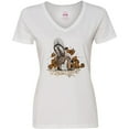 thumbnail image 3 of Inktastic Squirrel Superhero Landing with Acorns Women's V-Neck T-Shirt, 3 of 5