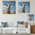 thumbnail image 4 of Designart "Dreamy Long Neck Of The Brown Giraffe" Animals Giraffe Floater Framed Canvas Wall Art, 4 of 5