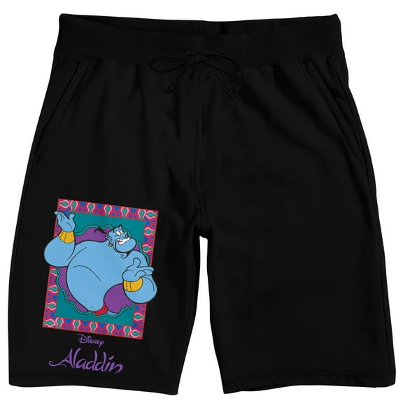 Aladdin Genie on Black Adult Lounge Short-XXL