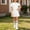 White, variant on Daiosportswear Girls 3 Piece School Uniform Set, Short Sleeve Polo High Waist Pleated Skirt Rainbow Striped Knee Socks for 3-16Y Yellow 15-16 Years