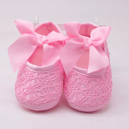 

Infant Baby Girls Spring and Autumn Prewalker Shoes Cute Bow Lace Casual Shoes Anti-skid Soft Soled First Walkers