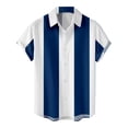 thumbnail image 1 of Men's Summer Fashion Beach Short Sleeved Shirt - Double Color Striped, Button Closure, 1 of 4