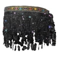 thumbnail image 5 of AGWOLF Belly Dance Hip Scarf with Tassels Sequins Sparkly Performance Skirt Wrap Music Festival Clothing, 5 of 7