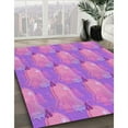 thumbnail image 3 of Ahgly Company Tapis d'Intérieur Lavables en Machine, Carrés de Transition Violet Violet, 3' Carré, 3 of 7