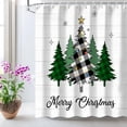 thumbnail image 2 of Christmas Shower Curtain, Xmas Shower Curtains, Pine Tree Shower Curtain Set, Waterproof Christmas Bathroom Decor, Merry Shower Curtain, Green Christmas Tree, 72''''W X 72''''H, 2 of 6
