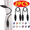 thumbnail image 1 of Newest Arbitrary shape strong Curtain Tiebacks Plush Alloy Hanging Belts Ropes Curtain Holdback Curtain Rods Accessoires 2023Black1PC He Qiyong unisex, 1 of 1