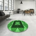 thumbnail image 4 of Ahgly Company Machine Washable Indoor Square Transitional Deep Emerald Green Area Rugs, 7' Square, 4 of 7
