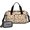 Boston Terrier and Rose Brown Pattern, variant on Cavalier King Charles Spaniel and Floral Gym Duffel Bag 2 Piece Set, Travel Weekender Bag with Shoe Compartment & Toiletry Pouch, Luggage Trolley Strap Gifts for Women Men,19.7 X 8.3 X 11 Inches