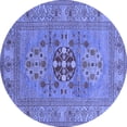 thumbnail image 1 of Ahgly Company Indoor Round Oriental Blue Industrial Area Rugs, 3' Round, 1 of 4